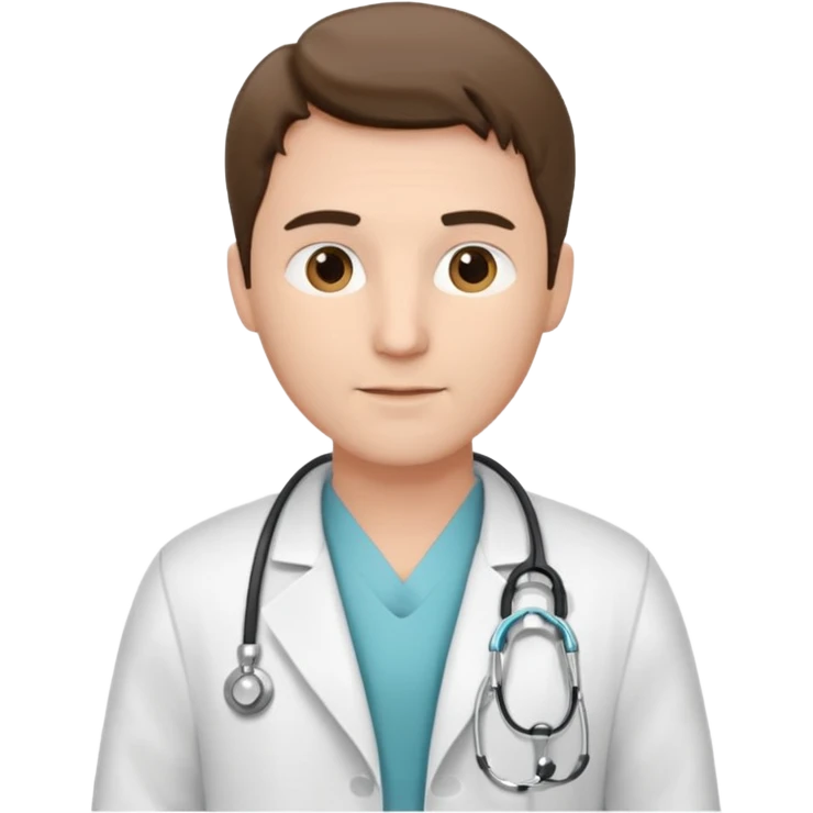 Cardiac sonographer male long white coat or scrubs emoji