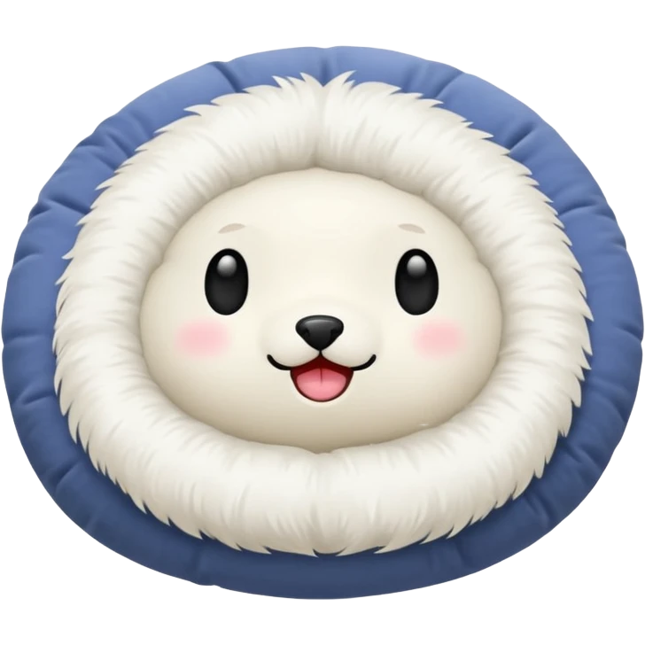 white round pillow made out of fur emoji
