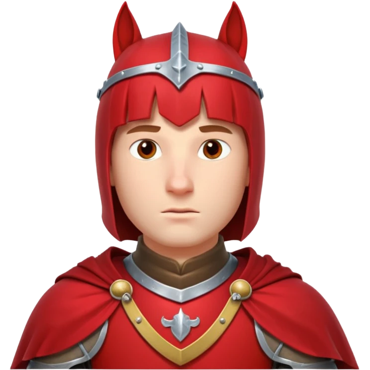 medieval horse rider knight portrait, head and shoulders only, armor collar, cloak, intense eyes, fantasy vibe, 3D cartoon, mobile game icon style, clean background, no text, no watermark
 emoji