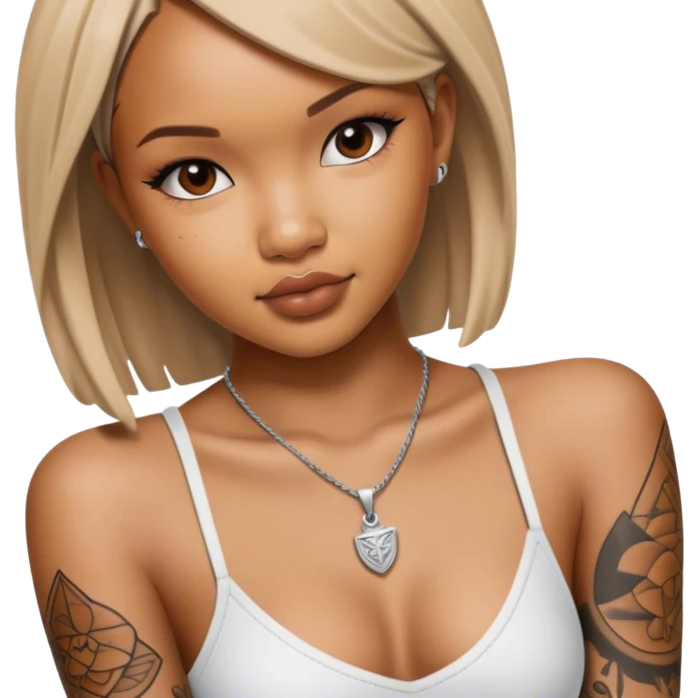 3d Hyper Realistic tattoo Karrueche Tran photo  emoji