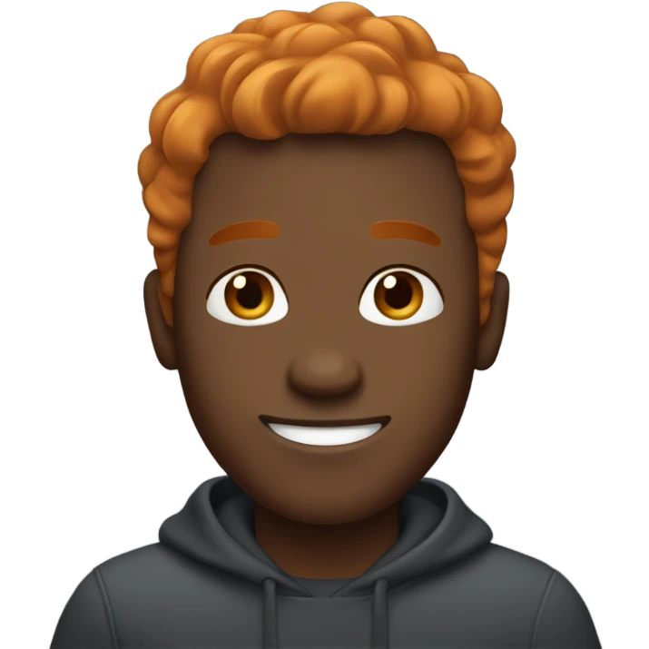 black man with ginger hair waving emoji