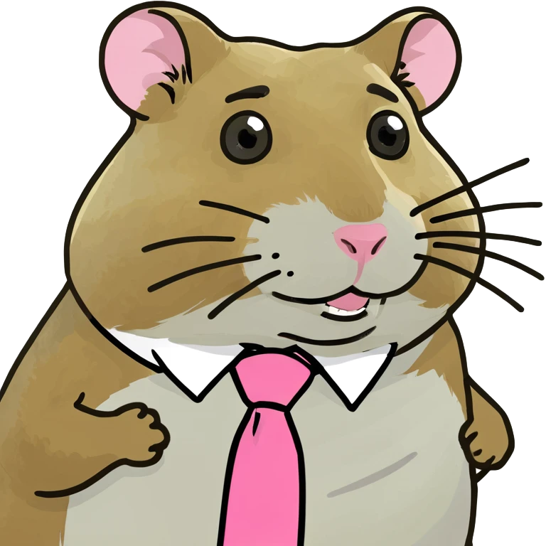 Hamster with pink tie emoji