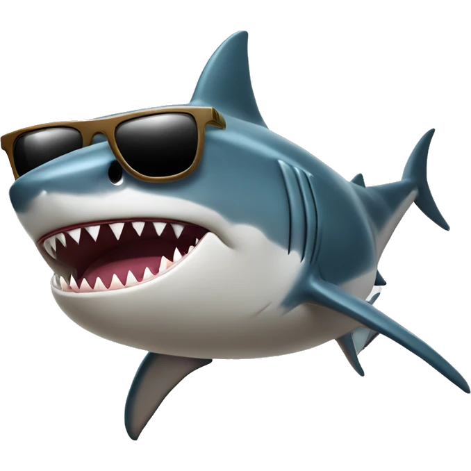 Shark looting with sunglasses emoji