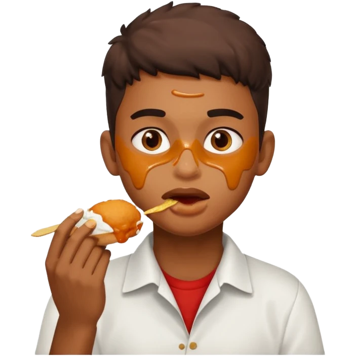 A boy eating vadapav emoji