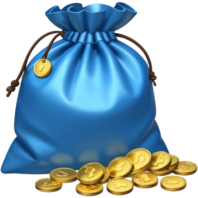 bag of blue coins emoji