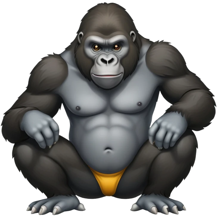 Gorilla grabbing his groin emoji
