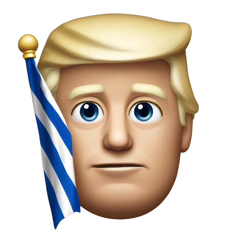Realistic Donald Trump with Israel flag emoji