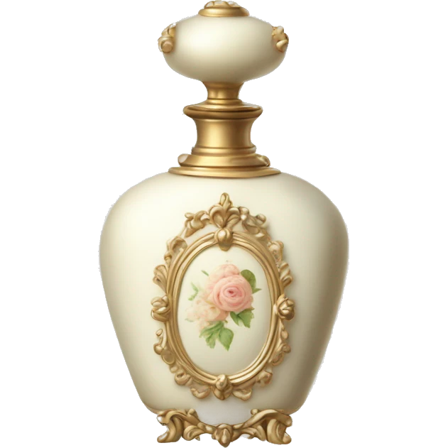 Vintage rococo perfume pale white emoji