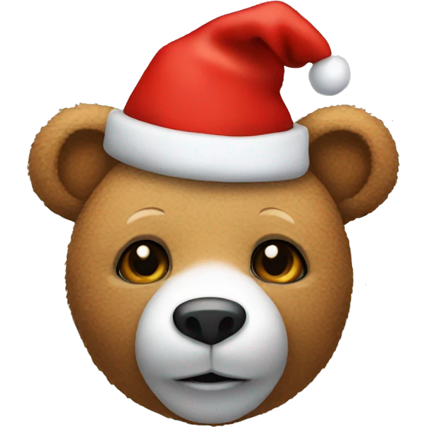 teddy bear with christmas hat emoji