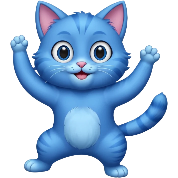 a dancing blue cat emoji