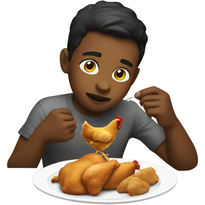  boy eating chicken emoji