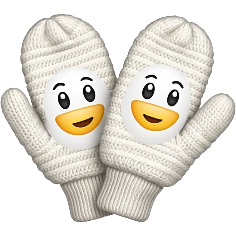 A white mittens without face emoji