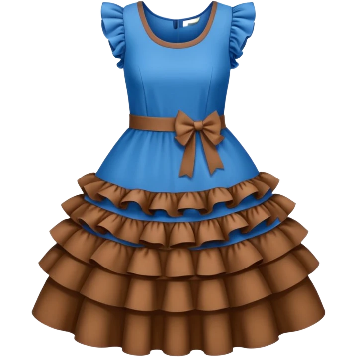brown blue dress with ruffles emoji