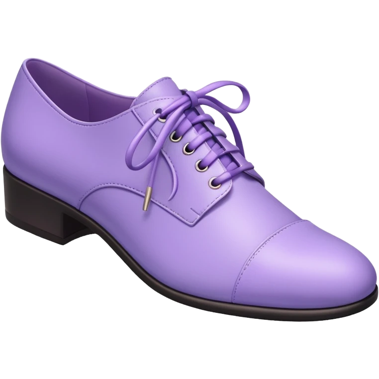 A 3D cartoon lavender-purple Formal shoes with soft texture, lace-up detail, and smooth reflections, isolated on plain background, Memoji-style. emoji