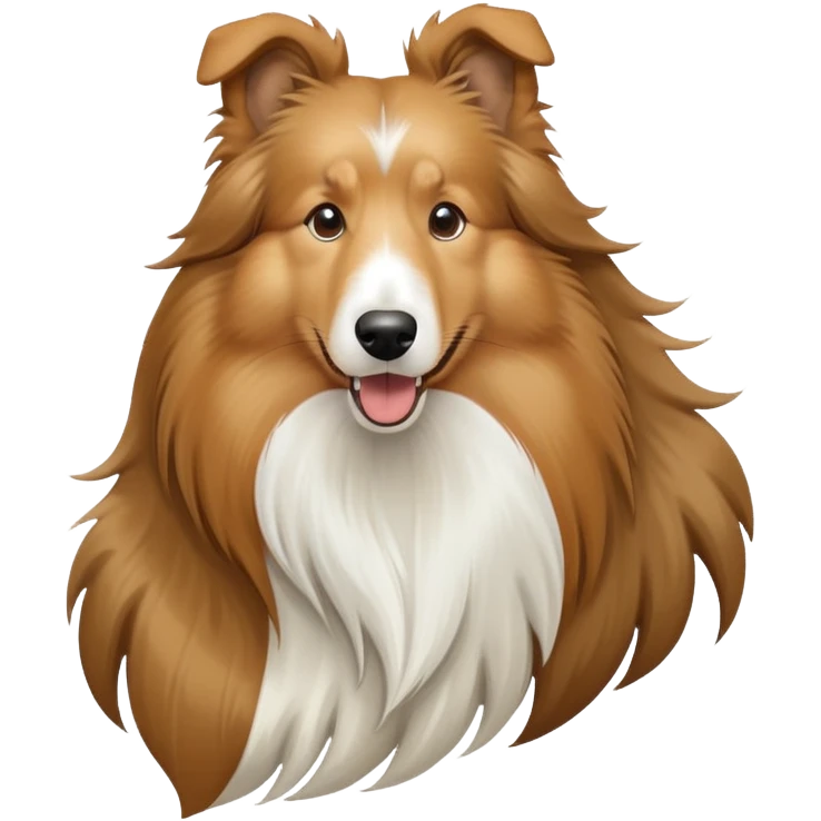 Rough Collie dog with long flowing fur emoji