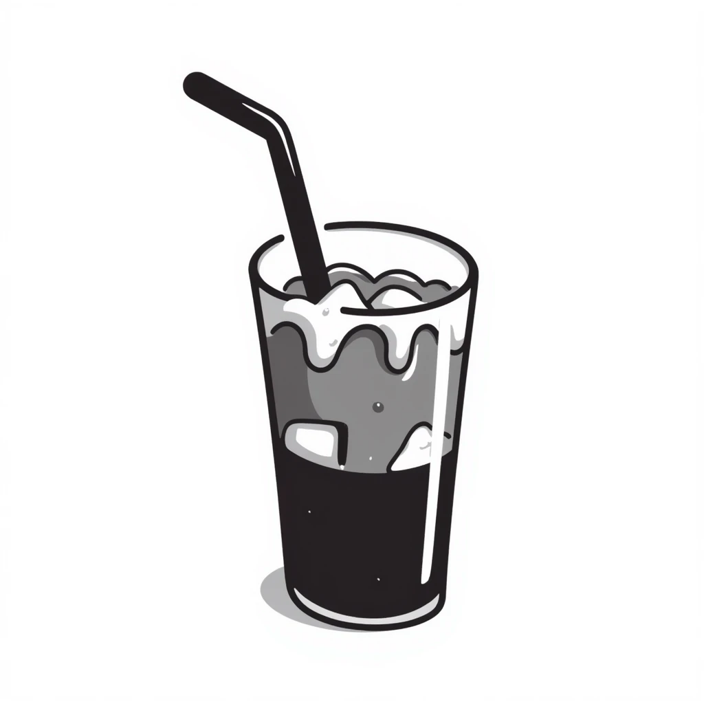 a glass of iced coffee with a metal straw emoji