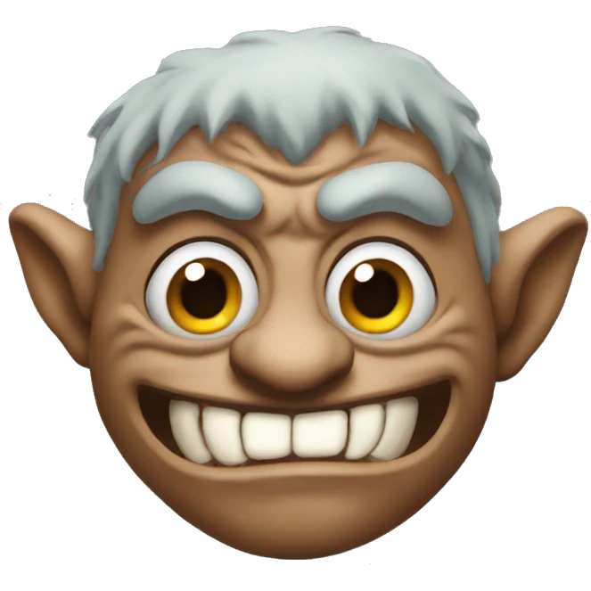 ugly troll with ugly face  emoji