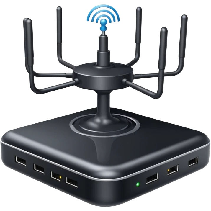 Can you create a picture for an AI LLM model router showing it as a hub connecting different LLMs? Make it abstract. Can you make it look more professional?
 emoji