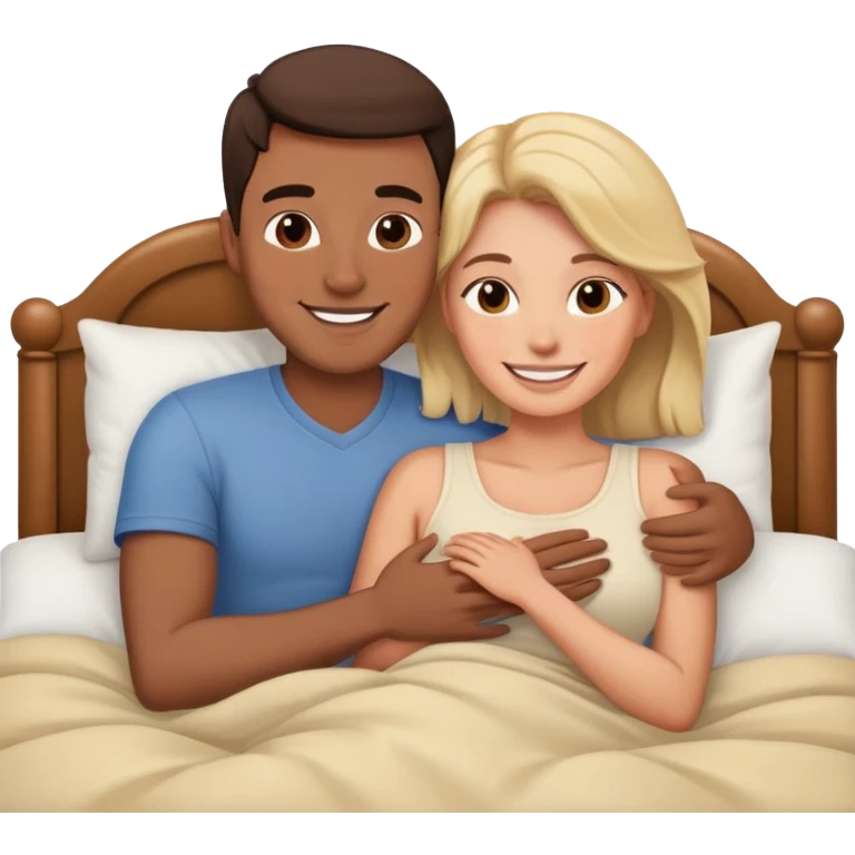 Man and woman Cuddling in bed emoji