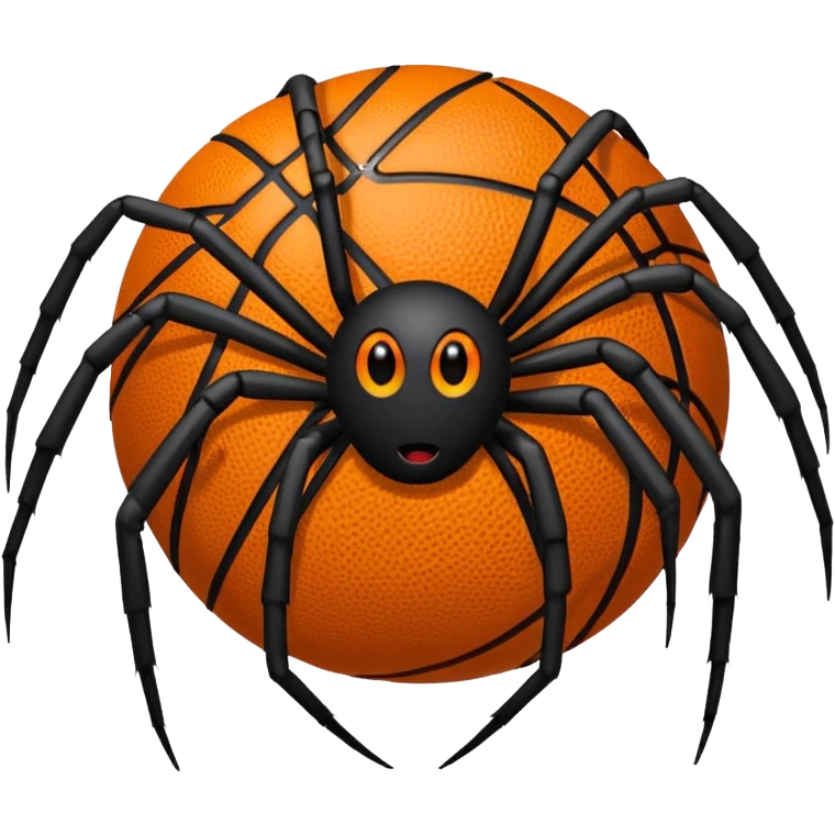 A spider with a basketball in the background  emoji