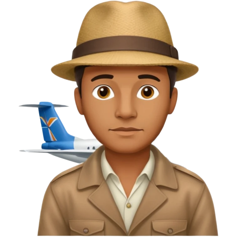 homme créole réunionnais avec chapeau arrive avion a gillot emoji