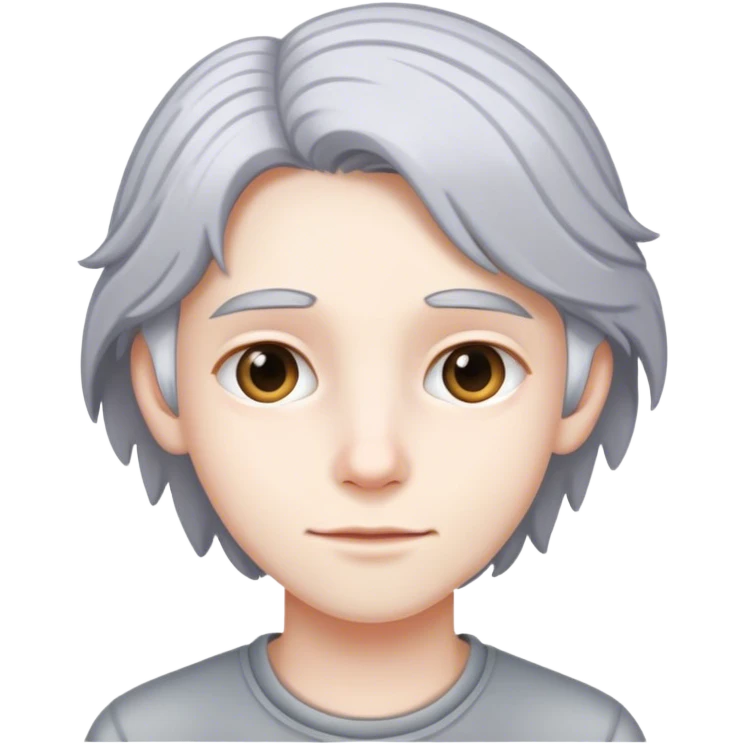 Teenager with gray hair  emoji
