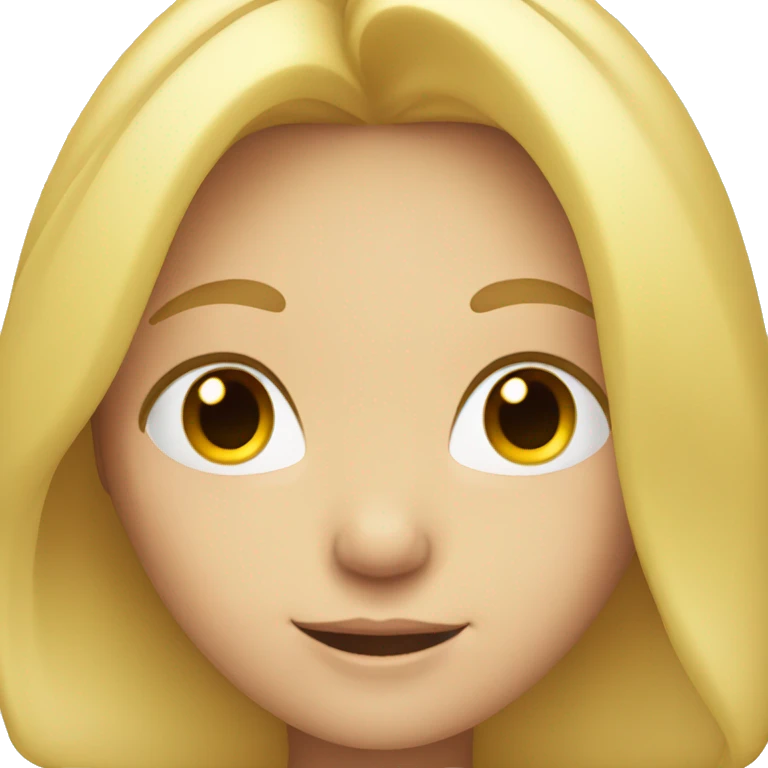 smiling girl with blonde hair with closed eyes emoji