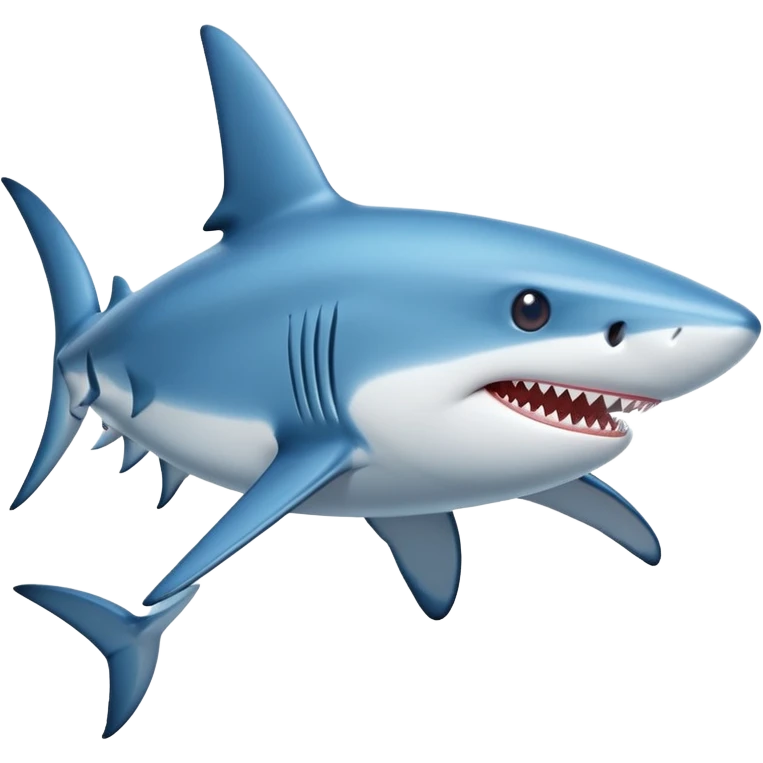 A friendly blue shark emoji