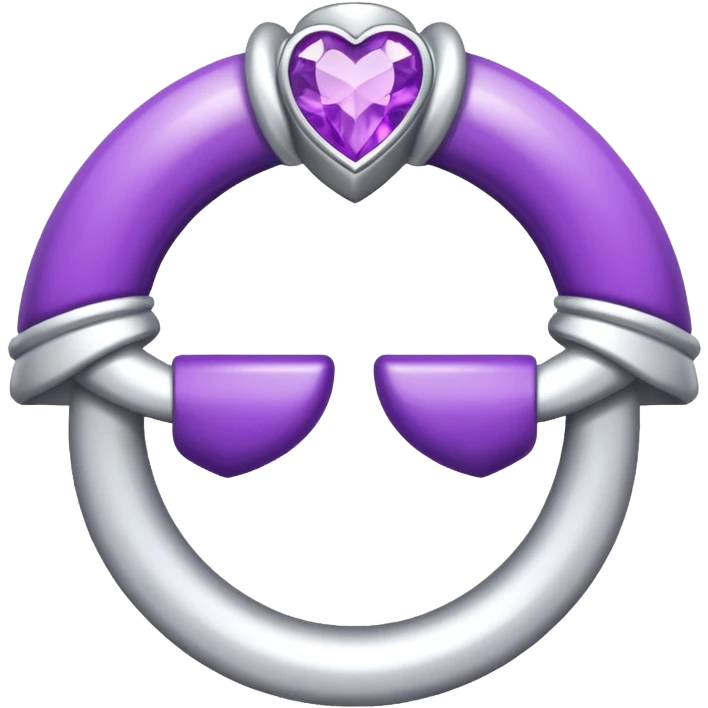 anel de casamento branco e roxo emoji