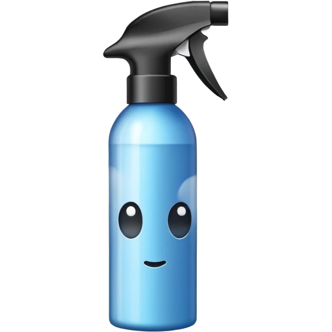 The spray must visually read as hairspray aerosol, not liquid, not foam, not pump bottle. emoji