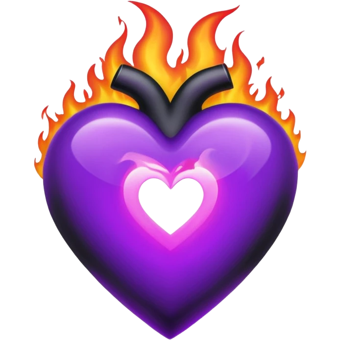 heart with black and purple flames emoji