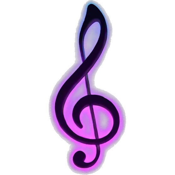 Neon music notes emoji