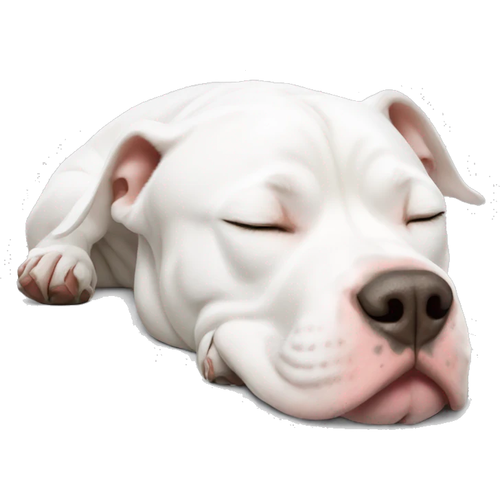 White pitbull sleeping  emoji