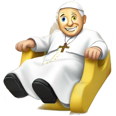 The Pope on The water slide emoji