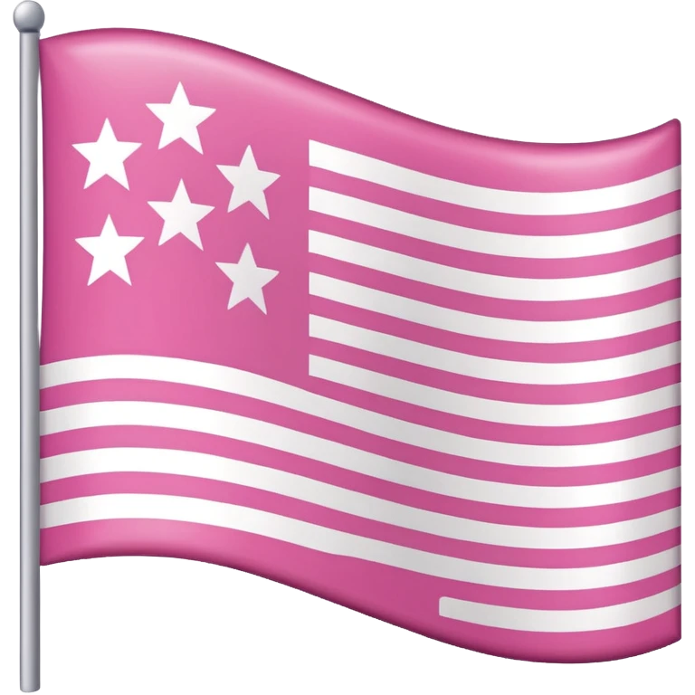 pink american flag without flagpole, pink and white stripes and dark pink background with white stars emoji