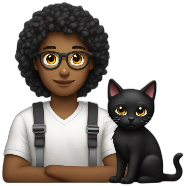 young no google software engineer with black cat emoji