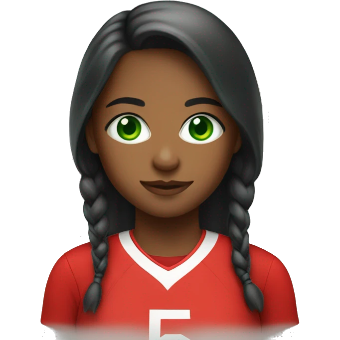 green eye girl with red jersey emoji