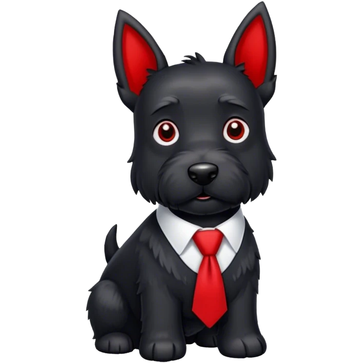 Black Scottie dog wearing a red tie  emoji