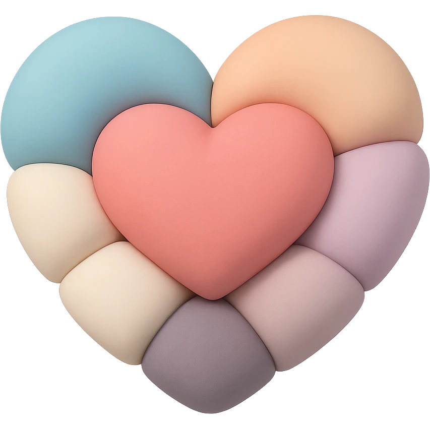 heart symbol, mochi illustration style emoji