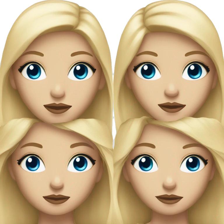 Blonde girl with blue eyes, and skinny , and with makeup  emoji