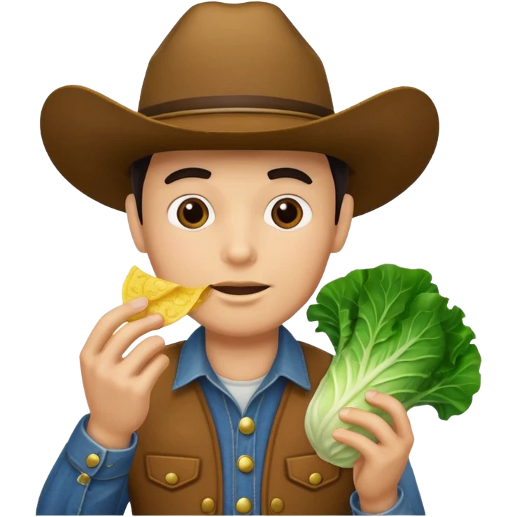 Cow boy chip cabbage  emoji