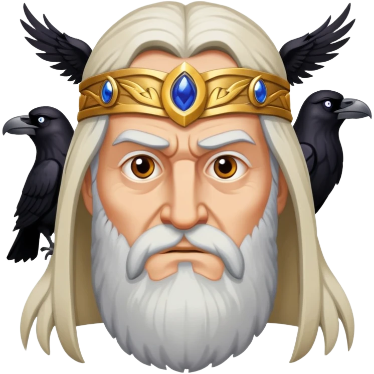 Norse god Odin with one eye and ravens emoji