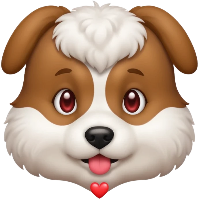 a cute emoji of a dog with heart eyes emoji