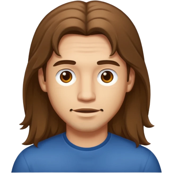 a man with a light skin (not much) with a long hair  emoji