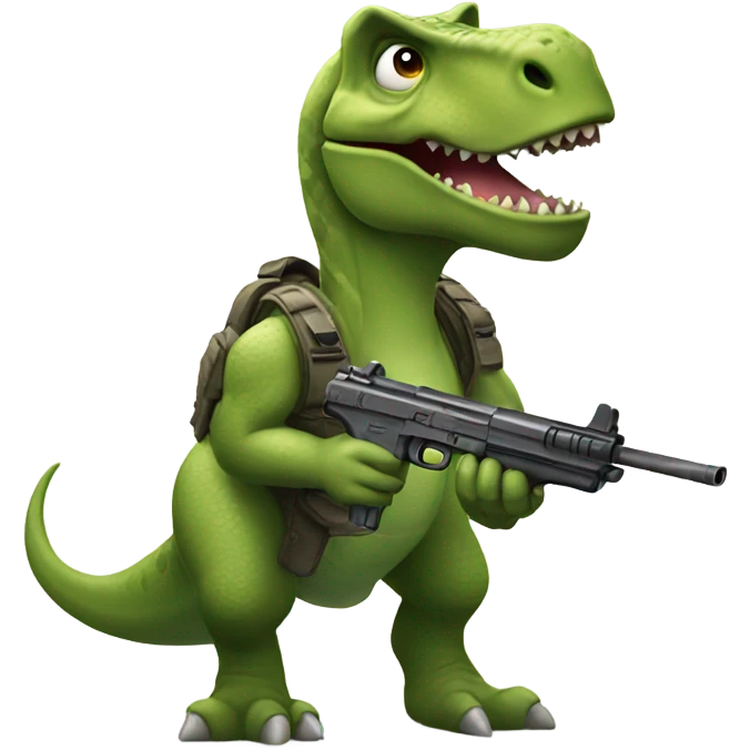 dinosaur with gun emoji