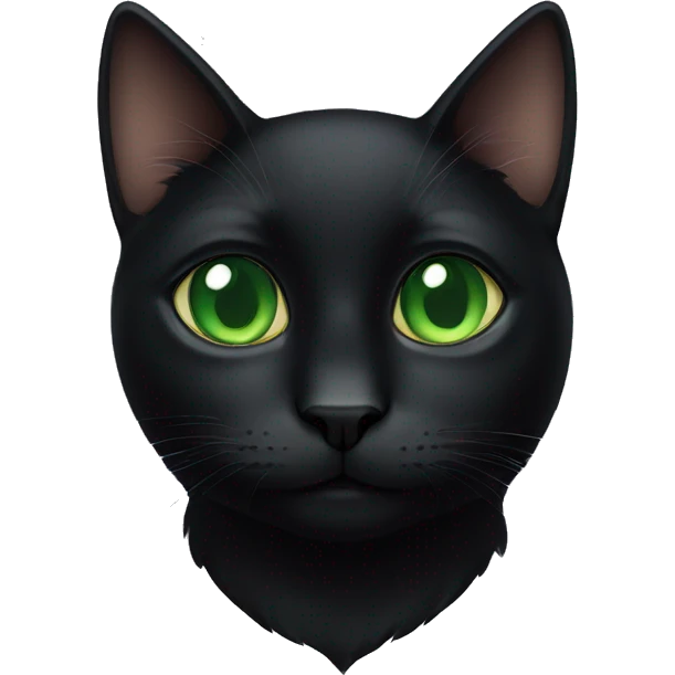 Black cat with green eyes emoji