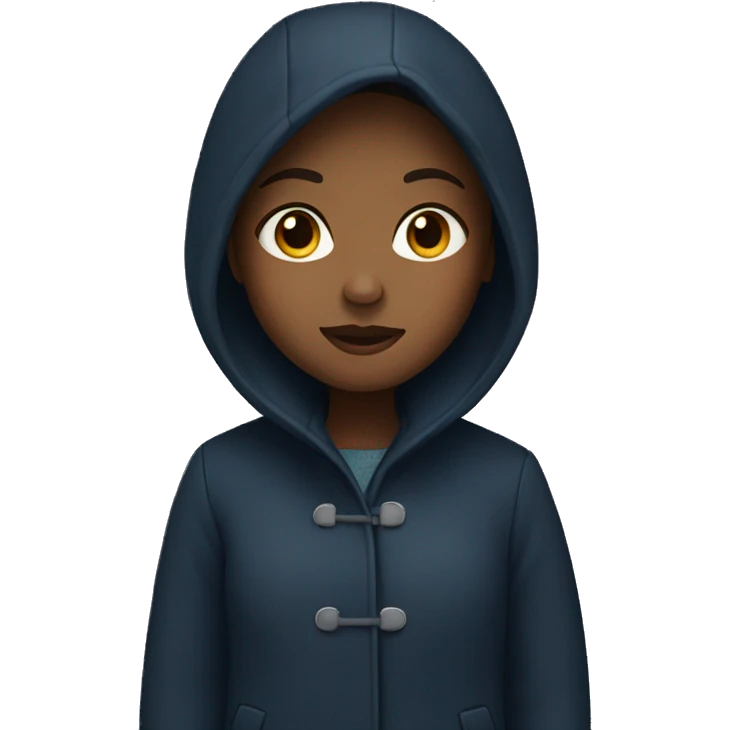 girl in coat at night emoji