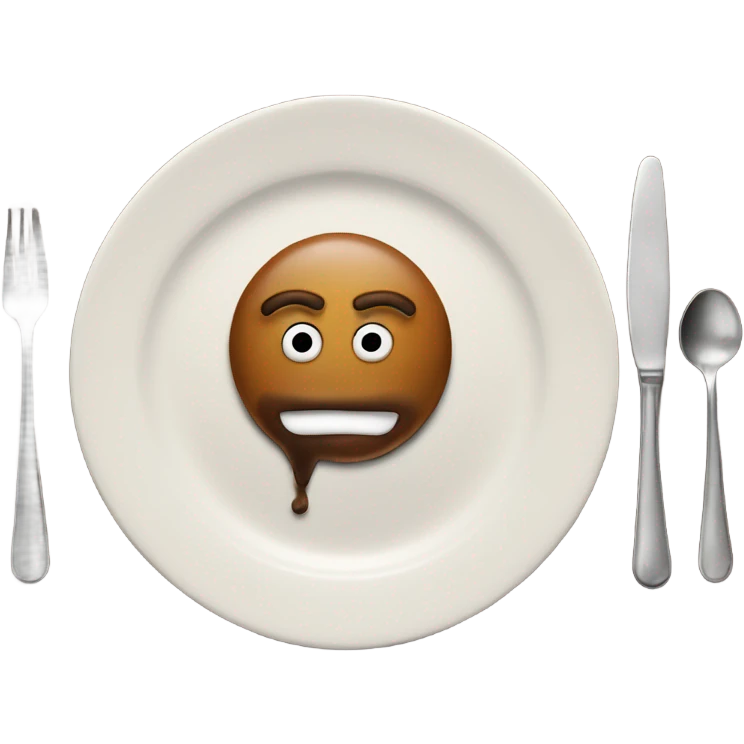  poop emoji on a dinner plate emoji