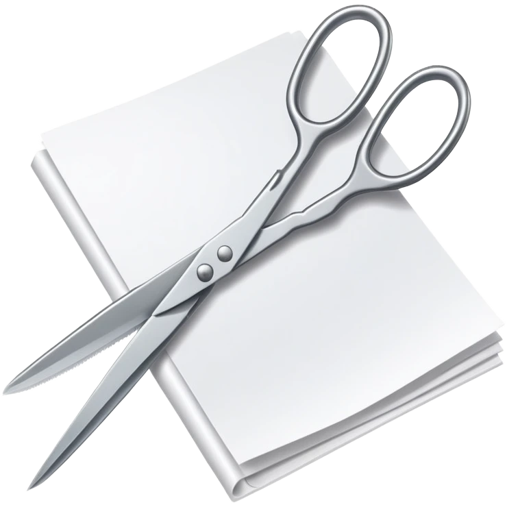 scissors cutting paper emoji