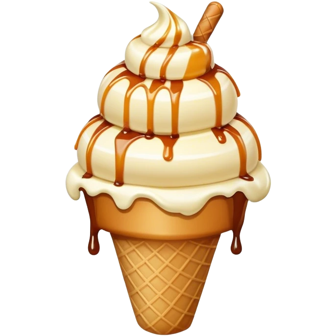 Soft ice cream with caramel sauce emoji